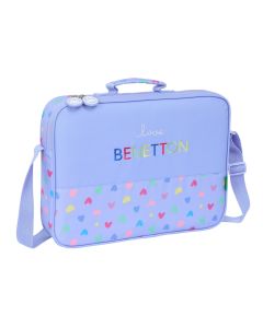 CARTERA ESCOLAR SAFTA BENETTON LILA 28X38CM