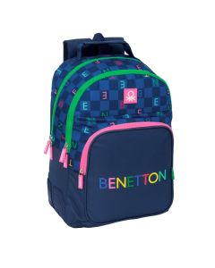 MOCHILA SAFTA DOBLE BENETTON DAMERO ADAPTABLE A CARRO 42X32CM L26