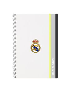 BLOC SAFTA ESPIRAL TAPA DURA REAL MADRID EQUIPACION 25/26 FOLIO 80G 80H 4X4
