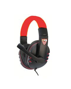 AURICULAR DIADEMA SEVA GAMING CON MICROFONO SEVILLA F.C. NEGRO/ROJO