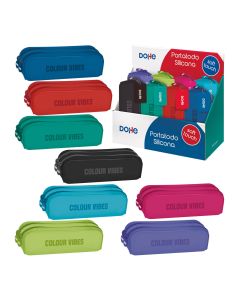 PORTATODO DOHE SILICONA DOBLE COLOR VIBES 6X20CM EXPOSITOR 8UD