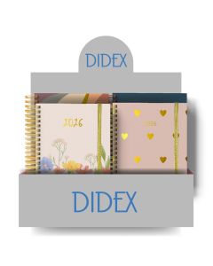 AGENDA DIDEX POLIPIEL ESPIRAL MASTER DIA PAGINA SURTIDAS EXPOSITOR 8UD