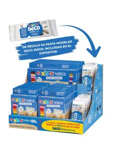 EXPOSITOR ROTULADOR ACRILICO CARIOCA PAINT MARKER + PASTA MODELAR DECO