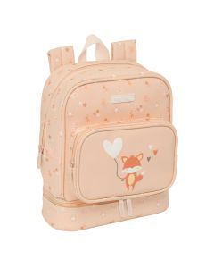 MOCHILA NEVERA SAFTA PREESCOLAR FLORES 27X22CM