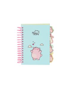 BLOC NOTAS SAFTA ESPIRAL PEMBE THE PINK CAT 4 SEPARADORES A6 80G 80H