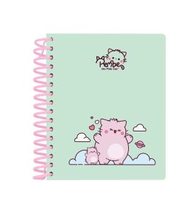 BLOC SAFTA ESPIRAL TAPA DURA PEMBE THE PINK CAT A6 80G 120H 5X5