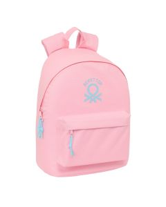 MOCHILA PC SAFTA BENETTON BASICS ROSA PASTEL 43X31CM
