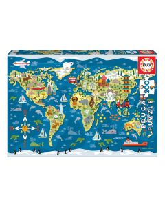 PUZZLE 200P EDUCA MAPAMUNDI +6 AÑOS