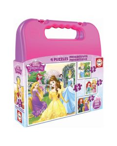 PUZZLE 12+16+20+25P EDUCA MALETA PROGRESIVO DISNEY PRINCESS +3 AÑOS
