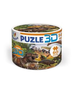 PUZZLE 60P IMAGILAND INNOVADORES XL 3D CAJA REDONDA DINOSAURIOS +5 AÑOS