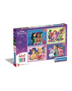 PUZZLE 12+16+20+24P CLEMENTONI 4 IN 1 DISNEY PRINCESS +3 AÑOS