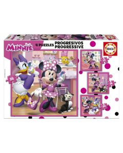 PUZZLE 12+16+20+25P EDUCA PROGRESIVO MINNIE HAPPY HELPERS +3 AÑOS