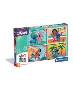 PUZZLE 12+16+20+24P CLEMENTONI 4 IN 1 STITCH +3 AÑOS