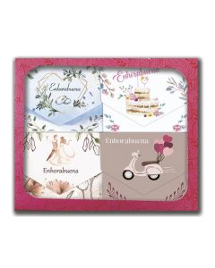 BILLETERO ARGUVAL BODA CIERRE 8,5X11CM EXPOSITOR 96UD
