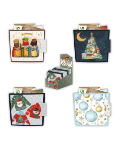 BILLETERO ARGUVAL NAVIDAD CARTERA SIN TEXTO 9,6X9,6CM EXPOSITOR 48UD