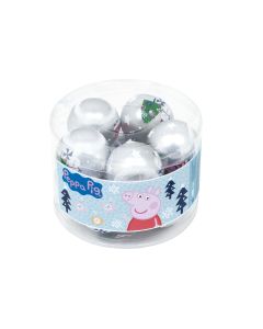 BOLAS NAVIDAD SAFTA PEPPA PIG COSY CORNER 6CM PLATA PACK 10UD