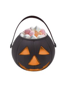 CESTO PVC GUIRCA HALLOWEEN CALABAZA 15CM NEGRO