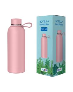 BOTELLA DOHE TERMICA REUTILIZABLE 500ML ROSA