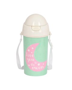 BOTELLA SAFTA PVC CON PAJITA BLACKFIT8 MOON 500ML