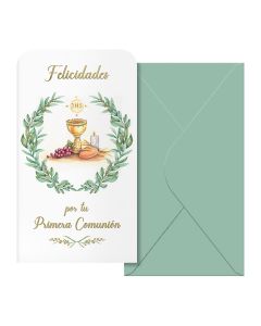 BILLETERO DOHE COMUNION CALIZ 16X9CM