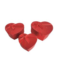 SET 3 CAJAS ARGUVAL LOVE CORAZON ROJAS BRILLO