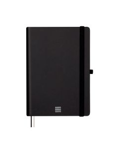 CUADERNO FINOCAM POLIURETANO NEXO CON GOMA A5 80G 72H LISO NEGRO