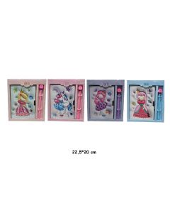 DIARIO CANDADO SORT PRINCESAS + BOLIGRAFO A5