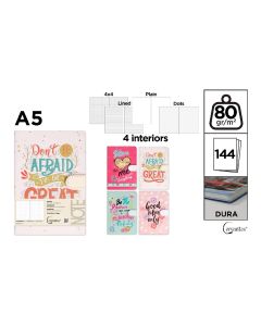 CUADERNO CERVANTES TAPA DURA FRASES CON BROCHE A5 80G 144H HORIZONTAL
