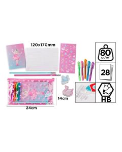 SET PAPELERIA MP CREATIVO 12 PIEZAS PORTATODO BAILARINA