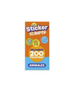 RECAMBIO 200 PEGATINAS STICKER STAMPER IMAGILAND PLAYTIME ANIMALES +3 AÑOS