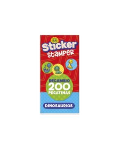 RECAMBIO 200 PEGATINAS STICKER STAMPER IMAGILAND PLAYTIME DINOSAURIOS +3 AÑOS