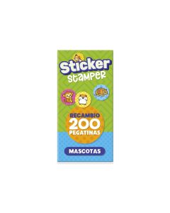 RECAMBIO 200 PEGATINAS STICKER STAMPER IMAGILAND PLAYTIME MASCOTAS +3 AÑOS