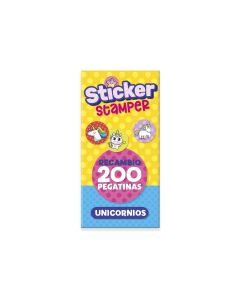 RECAMBIO 200 PEGATINAS STICKER STAMPER IMAGILAND PLAYTIME UNICORNIOS +3 AÑOS