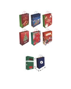 BOLSA PAPEL BASIKA CON ASAS NAVIDAD 40X32X14 CAJA 24UD