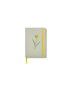 CUADERNO DIDEX TAPA DURA BORDADO AMARILLO CON GOMA 21X15CM 80G 192H PUNTEADO
