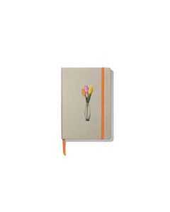 CUADERNO DIDEX TAPA DURA BORDADO NARANJA CON GOMA 21X15CM 80G 192H PUNTEADO