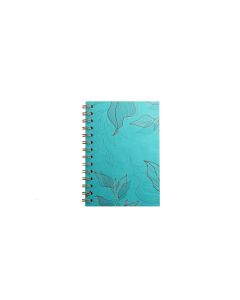CUADERNO DIDEX TAPA DURA ESPIRAL LEAF AZUL 21X15CM 80G 192H PUNTEADO