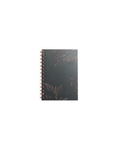 CUADERNO DIDEX TAPA DURA ESPIRAL LEAF NEGRO 21X15CM 80G 192H PUNTEADO