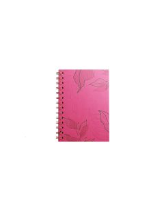 CUADERNO DIDEX TAPA DURA ESPIRAL LEAF ROSA 21X15CM 80G 192H PUNTEADO