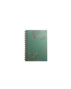 CUADERNO DIDEX TAPA DURA ESPIRAL LEAF VERDE 21X15CM 80G 192H PUNTEADO
