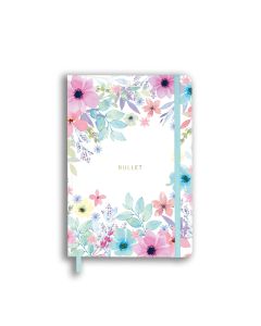 CUADERNO HANNAI TAPA DURA BULLETS JOURNALS VIVIANA CON GOMA 21X15CM 100G 128H PUNTEADO