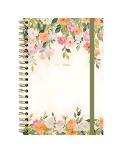 CUADERNO HANNAI TAPA DURA ESPIRAL SUNSET CASCADE CON GOMA 21X15CM 80G 192H LISO