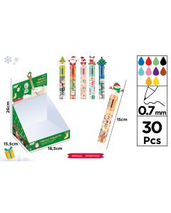 BOLIGRAFO MP 10 COLORES NAVIDAD FANTASIA EXPOSITOR 30UD