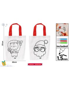 BOLSA MP NAVIDAD PARA PINTAR + 3 ROTULADORES CH57011-2 37X22CM