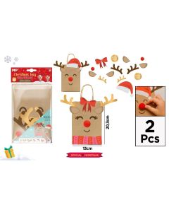 BOLSA PAPEL MP CON ASAS NAVIDAD 20X12CM BLISTER 2UD