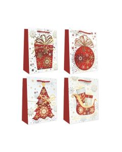 BOLSA NAVIDAD PEQUEÑA WHITE 23X18X8CM PAQUETE 12UD