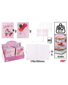 DIARIO CANDADO MP PB891-02 18X13CM 80G 80H
