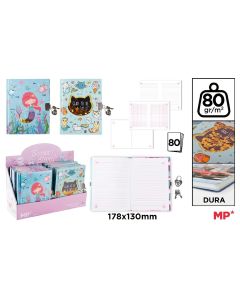 DIARIO CANDADO MP PB891-04 18X13CM 80G 80H