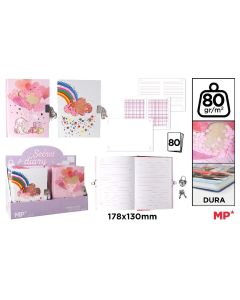 DIARIO CANDADO MP PB891-07 18X13CM 80G 80H