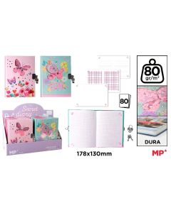 DIARIO CANDADO MP PB891-10 18X13CM 80G 80H